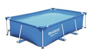 Детский бассейн каркасный BESTWAY 56403 STEEL PRO складной мобильный жесткий прямоугольный для дачи