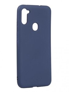 Чехол с микрофиброй DF для Samsung Galaxy M11/A11 (EU) силиконовый синий на телефон самсунг а12