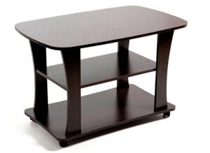 Журнальный кофейный чайный сервировочный столик БИТЕЛ СЖ-1 Венге деревянный подкатной стол на колесиках