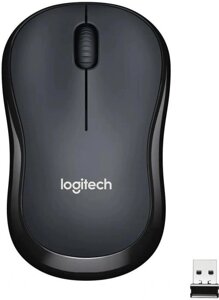 Мышь Logitech Silent M220, оптическая, беспроводная, USB, темно-серый [910-004878]