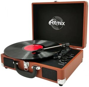 Виниловый проигрыватель Ritmix LP-160B, частично автоматический, коричневый [80001173]