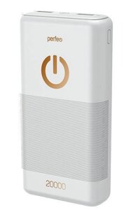 Внешний аккумулятор power bank PERFEO PF B4299 20000 mah белый пауэрбанк для телефона