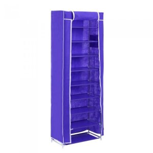 Этажерка тканевый шкаф для хранения обуви вещей одежды NS82 фиолетовый каркасный складной сборный обувница