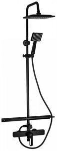 BRIMIX 81725 Смеситель + стойка душевая тропический душ с двумя лейками из алюминия, черного цвета