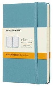 Блокнот Moleskine CLASSIC, 192стр, в линейку, твердая обложка, голубой [mm710b35]