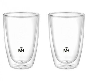 Двойные стеклянные стаканы MERCURYHAUS МС-6487 для сока воды чая кофе из стекла