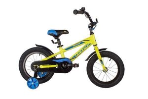 Детский велосипед для мальчиков с приставными колесами NOVATRACK 145ADODGER. GN22 зелёный