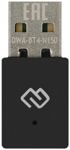 DIGMA Сетевой адаптер WiFi + Bluetooth DWA-BT4-N150 N150 USB 2.0 (ант. внутр.) 1ант. (упак.:1шт)