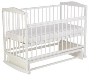 Кроватка для новорожденного детская Фея 2045 белая с маятником манеж деревянная колыбель трансформер
