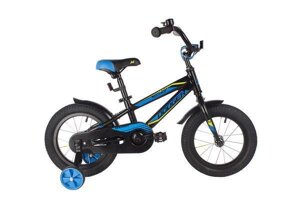 Детский велосипед для мальчиков с приставными колесами NOVATRACK 145ADODGER. BK22 черный