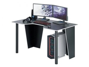 Игровой компьютерный стол геймерский MP54 черный-белый красивый оригинальный длинный для компьютера ПК геймера