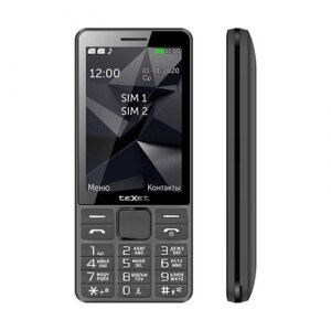 Кнопочный сотовый мобильный телефон TEXET TM-D324 серый