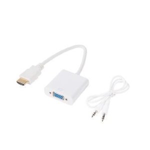 REXANT (17-6936) Переходник штекер HDMI - гнездо VGA, провод + шнур 3,5мм белый