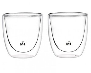 Двойные стеклянные стаканы MERCURYHAUS МС-6485 для сока воды чая кофе из стекла