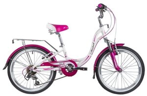Подростковый велосипед скоростной с алюминиевой рамой и багажником белый розовый для девочек подростков