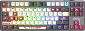 Клавиатура A4TECH Bloody WS87, USB, Bluetooth/Радиоканал, серый + красный