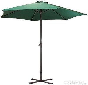 Зонт садовый большой пляжный для дачи стола пикника ECOS GU-03 зеленый с подставкой основанием от солнца