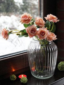 Стеклянная прозрачная ваза стекло Adaggio из стекла для цветов и декора