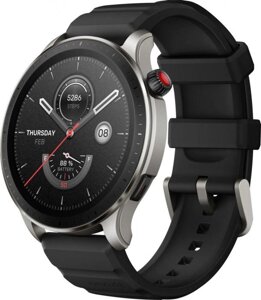 Смарт-часы AMAZFIT GTR 4 A2166, 1.43", черный/черный/серый