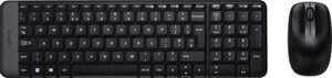 Комплект (клавиатура+мышь) Logitech MK220, USB, беспроводной, черный [920-003161]