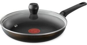 Сковорода Tefal Easy Plus 04237928, 28см, с крышкой, черный [9100054102]