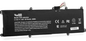 Батарея для ноутбуков TOPON TOP-ASUX34, 4210мAч, 11.55В, Asus UX3430UA, UX430UA, UX530UQ, UX530UX [103191]
