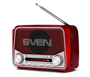 Портативный радиоприемник SVEN BB7 мощный аналоговый аккумуляторный приемник в ретро стиле радио на батарейках