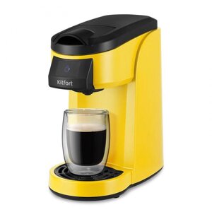 Капсульная кофеварка кофемашина 2 в 1 Kitfort КТ-7121-3 желтая