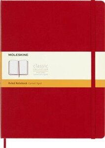 Блокнот Moleskine CLASSIC, 192стр, в линейку, твердая обложка, красный [qp090f2]