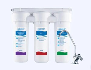 Водяной фильтр для проточной воды под мойку АКВАФОР Трио Fe H Водоочиститель питьевой бытовой