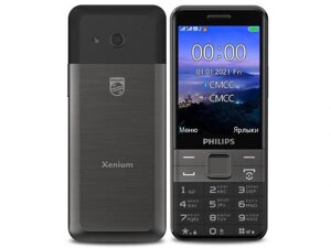 Кнопочный сотовый телефон Philips E590 Xenium серый мобильный