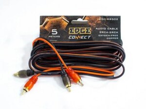 Кабель межблочный медный 2RCA-2RCA EDGE EDC-RB502 (5 метров 2 канала) Провода акустические для усилителя