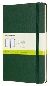 Блокнот MOLESKINE Classic, 240стр, без разлиновки, твердая обложка, зеленый [qp062k15]