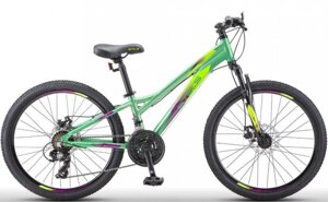 Велосипед подростковый для мальчиков скоростной горный 10 лет 24 дюйма STELS Зелёный
