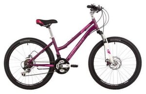 Велосипед для девочек подростковый скоростной горный 12 лет 24 дюйма NOVATRACK вишневый