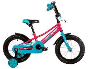 Детский велосипед для девочек с приставными колесами NOVATRACK 143VALIANT. RD22 розовый