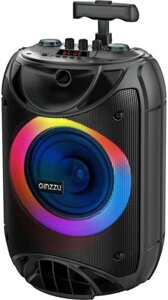 Музыкальный центр Ginzzu GM-223, 40Вт, с караоке, Bluetooth, FM, USB, micro SD, черный,