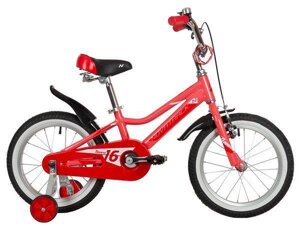 Детский велосипед для девочек с приставными колесами NOVATRACK 165ANOVARA. CRL22 коралловый