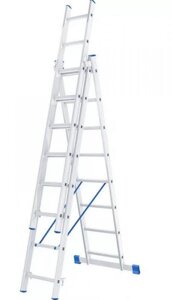 Лестница алюминиевая трехсекционная СИБРТЕХ 97818, 8 ступеней
