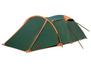 Палатка трехместная двухслойная Totem TTT-016 V2 Carriage зеленая летняя туристическая 3 местная с тамбуром