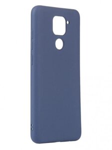 Чехол с микрофиброй DF для Xiaomi Redmi Note 9 силиконовый синий на редми нот 9