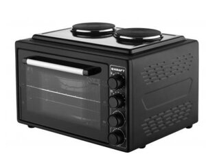 Настольная плита с духовкой электрическая мини-печь ростер с конфорками электродуховка KRAFT KF-MOHP3800BL