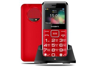 Кнопочный сотовый телефон teXet TM-B319 красный мобильный с большими кнопками