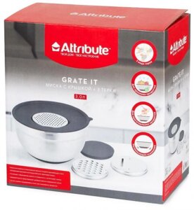 ATTRIBUTE ASG003 Миска GRATE IT 3л с крышкой 3 терки