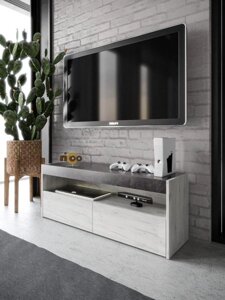 Тумба под телевизор напольный полка комод для ТВ тумбочка с ящиками стенка в гостиную полочка белая мебель