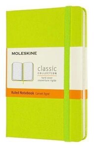 Блокнот MOLESKINE Classic, 192стр, в линейку, твердая обложка, лайм [mm710c2]