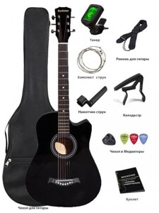 Гитара акустическая шестиструнная NS38 черная классическая 6 струнная набор с чехлом