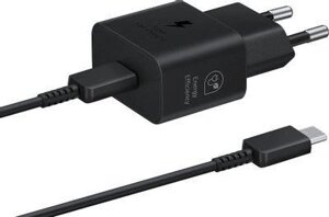 Сетевое зарядное устройство Samsung EP-T2510, USB type-C, USB type-C, 25Вт, 3A, черный [ep-t2510xbegeu]