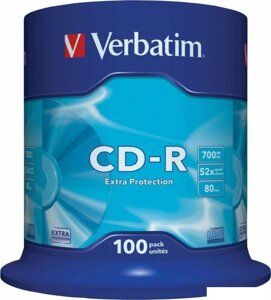 CD-R диск Verbatim 700Mb 52x 43411 (100 шт.)