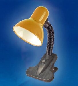 Настольная лампа на прищепке UNIEL 02153 TLI-202 оранжевый светильник с цоколем E27